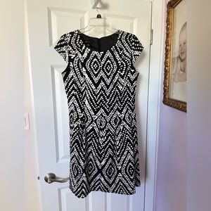 AB Studio party dress or work dress. Size 12. Above knee  short swing skirt.